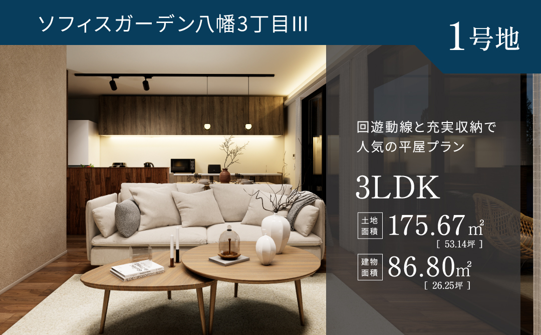 回遊動線と充実収納で 人気の平屋プラン